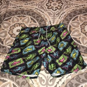 Maui and son swim trunks